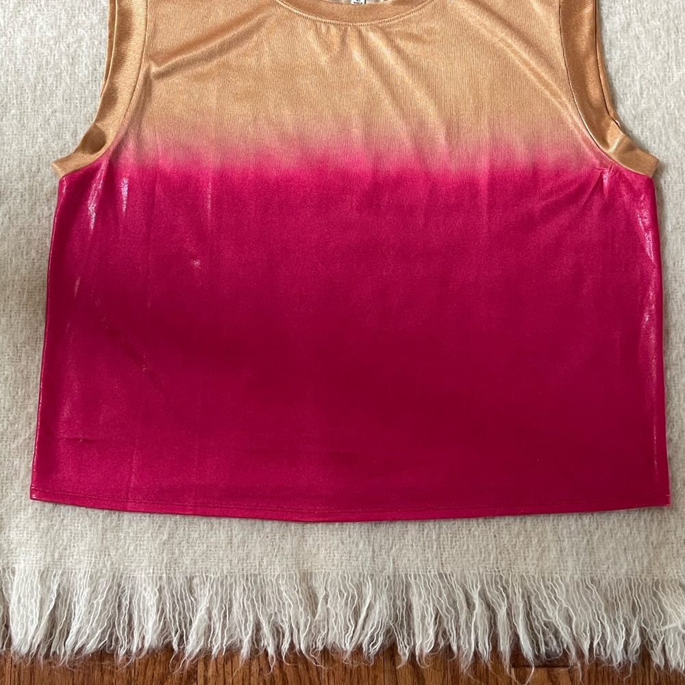 Anthropologie Pink and Gold Tank Top